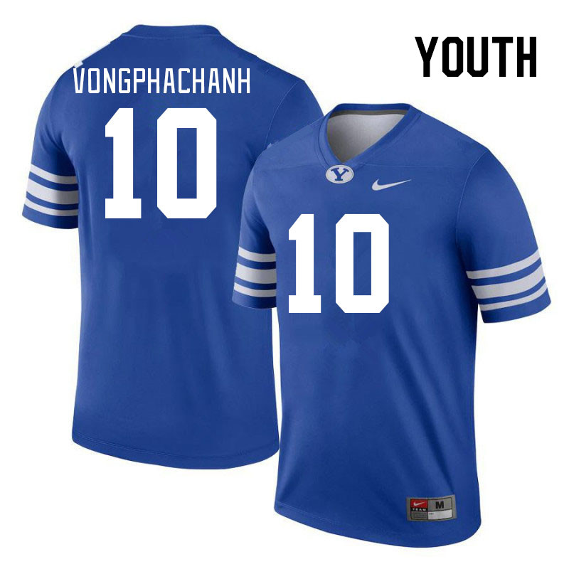 Youth #10 AJ Vongphachanh BYU Cougars College Football Jerseys Stitched Sale-Royal